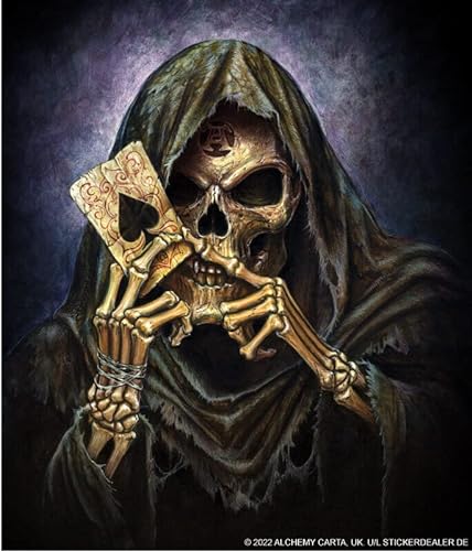 Aufkleber Reaper's Ace Sticker Fantasy Gothic Skull Schädel ca. 11x10 cm von chemstickattack