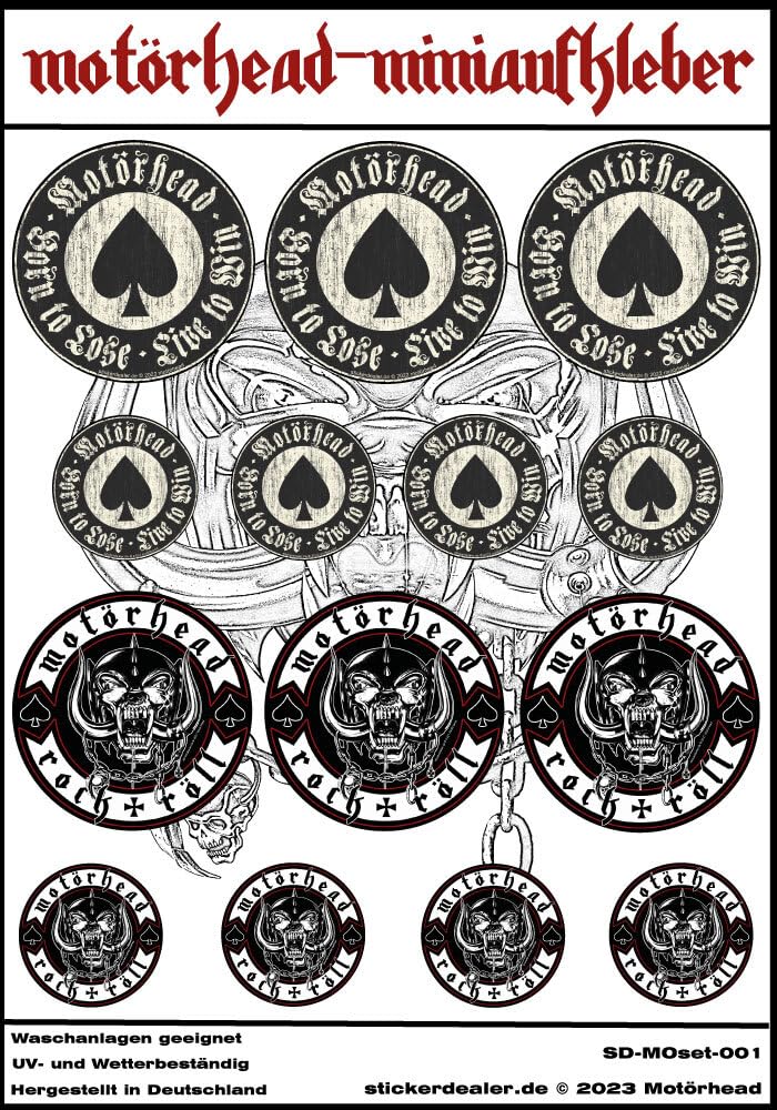 Motörhead Mini-Aufkleber Set Sticker Heavy Lemmy 14 Stück von chemstickattack