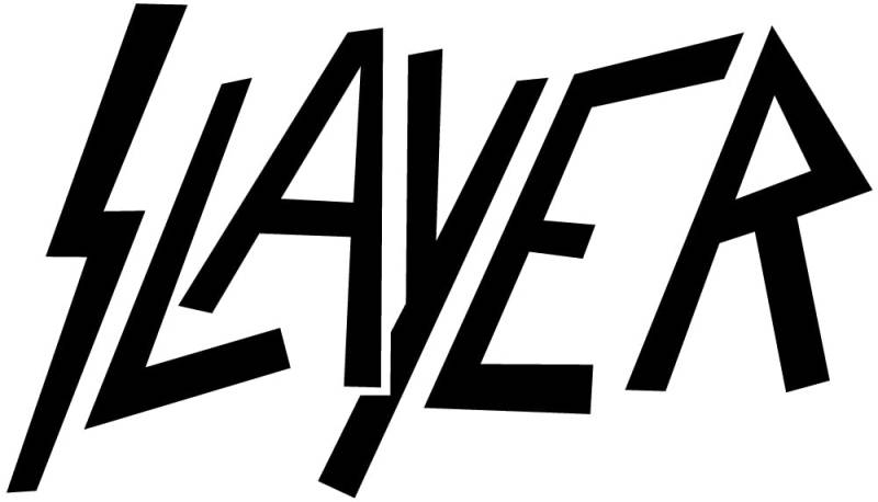 Slayer Logo Aufkleber schwarz Sticker Bands Trash-Metal ca.17x10 cm von chemstickattack
