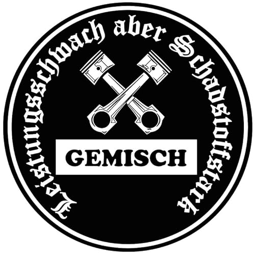 chemstickattack Aufkleber Feinstaubplakette für Dein Moped Simson Zweitakter Deutsches Kulturgut Gemisch 2 Stück ca. 8 cm von chemstickattack