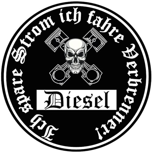 chemstickattack Auto-Aufkleber Ich Spare Strom ich fahre Verbrenner! Diesel Sticker Fun Feinstaubplakette von chemstickattack