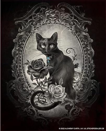 chemstickattack Gothic Aufkleber Alchemy Black Cat Sticker Katzen Cats ca. 12x10 cm von chemstickattack