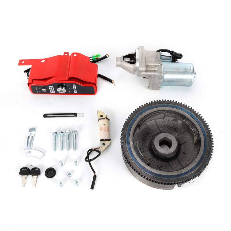 chennnls Elektrostarter Kit für Honda GX340/GX390 (bis 2011) – Komplettset mit Anlasser, Schwungrad & Schlüsselschalter – Elektro-Starter Motor, Direkter Ersatz von chennnls