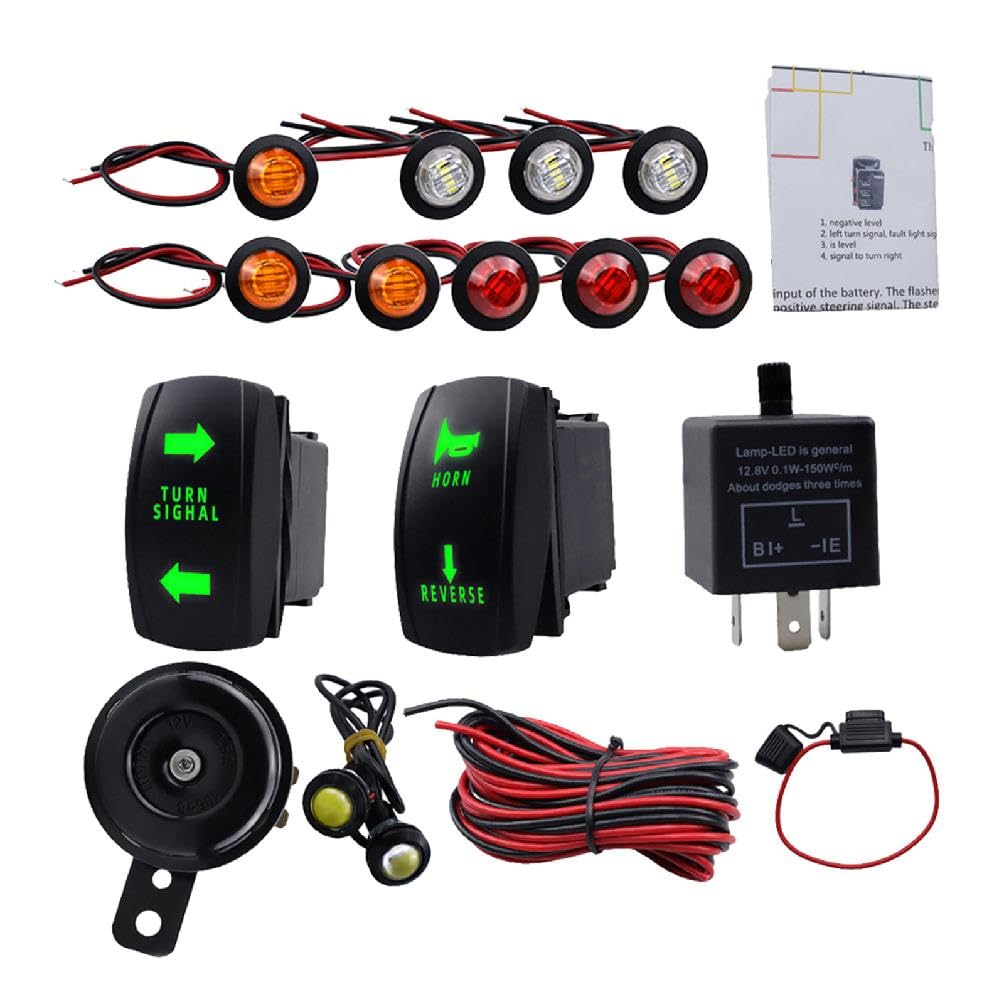 churuso Zuverlässige ATV UTV Blinker Kits Wasserdicht Und Korrosionsbeständig Plug & Play Blinker Kits Schnelle Befestigung Langlebige SXS Blinker Kits Universelles ATV UTV SXS Blinker Set Mit Und von churuso