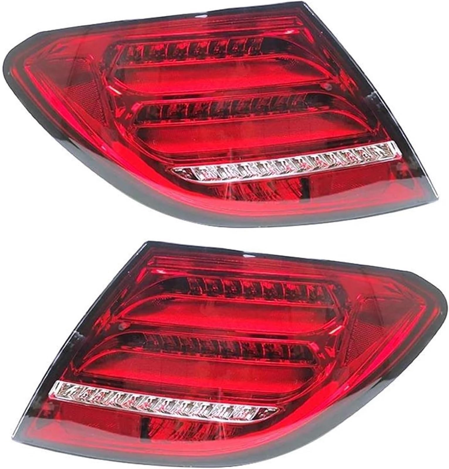 Auto-Bremslichter Für Mercedes für Benz W204 C300 C250 2007-2014 Nebelscheinwerfer Blinker(Rot) von chusike