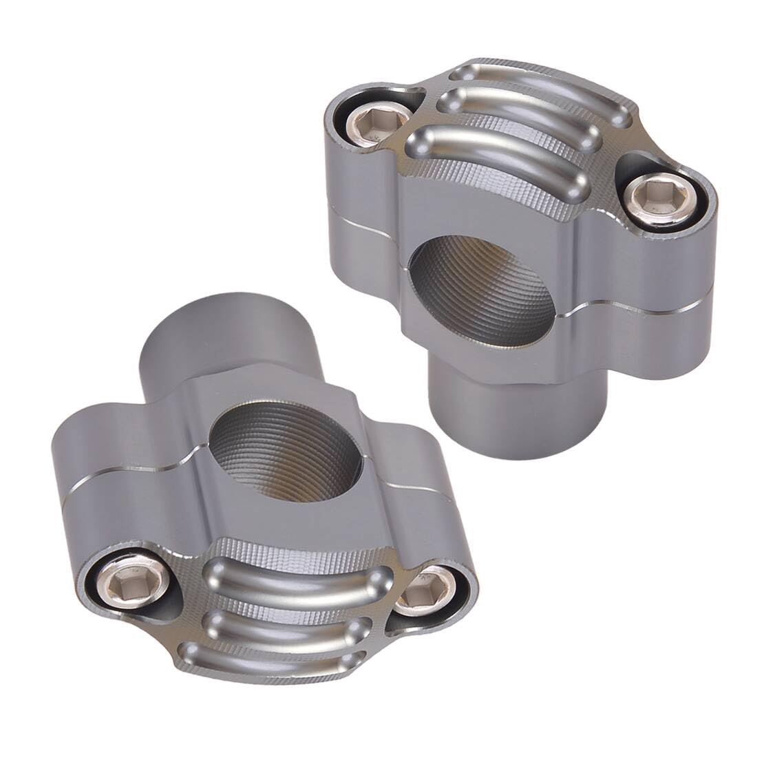 ciciTree 1 Paar Titanium Farbe Motorrad 22mm 7/8'' Handlebar Risers Handle Fat Bar Mount Clamp Adapter von ciciTree