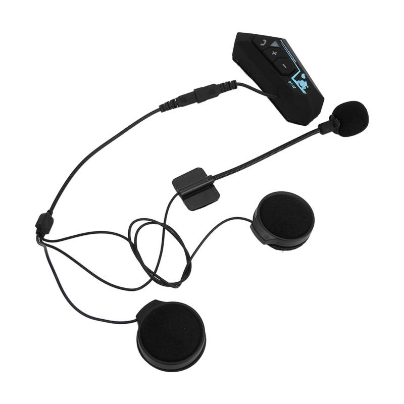 Helm-Bluetooth-Headset, BT22 Motorradhelm-Headset, 820-mAh-Akku, Automatische Anrufannahme, Rauschunterdrückung, Unterstützt Intercom-Verbindung, Helm-Sportkopfhörer von ciciglow
