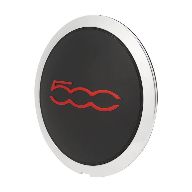 Radnabenkappe, 68078419AC 51884863 68078421AC 68078421AB Ersatz der Radnabenkappe mit Chromverkleidung für FIAT 500 2012-2022 (Weißer Kreis, roter Buchstabe) von ciciglow