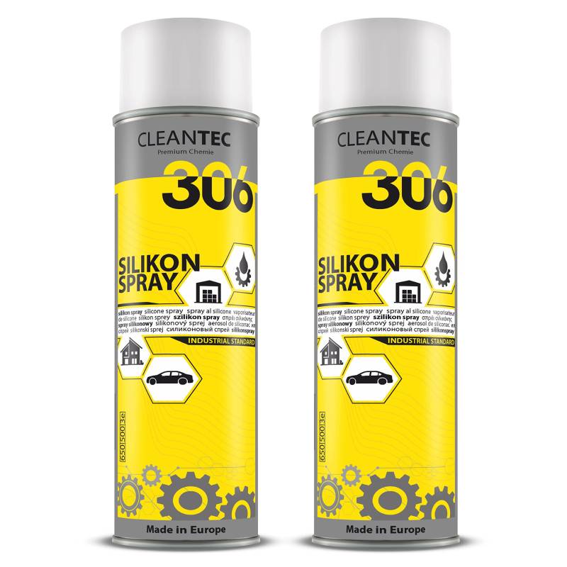 CleanTEC 306 Silikonspray 500ml farblos, schmiert, pflegt, schützt Gummi-, Kunststoff-, Holz- und Metallteile (2) von cms CleanTEC GmbH