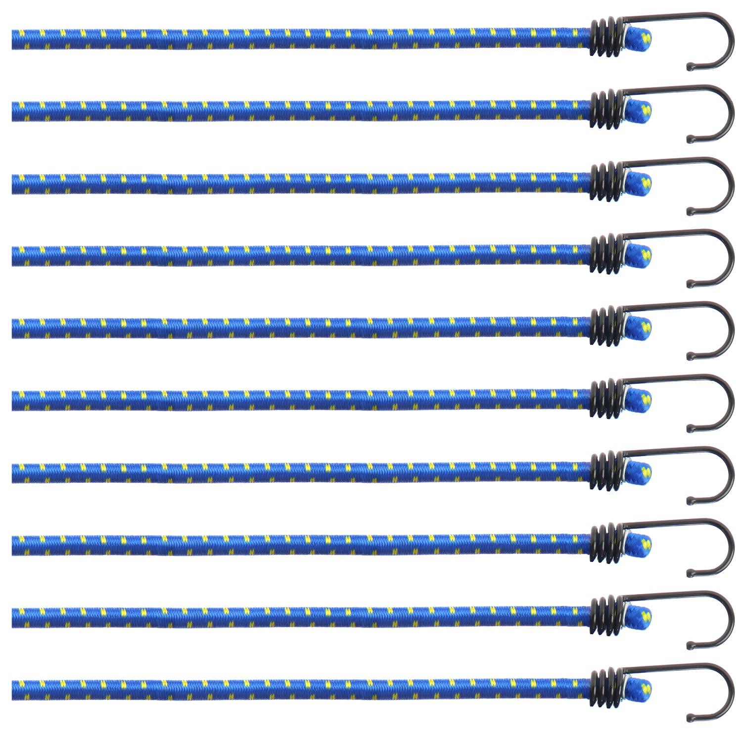 com-four® 10-teiliges Set Gummispanner - Gepäckspanner - Expander mit Haken - Spanngummi zur Ladungssicherung - Spanngurt von com-four