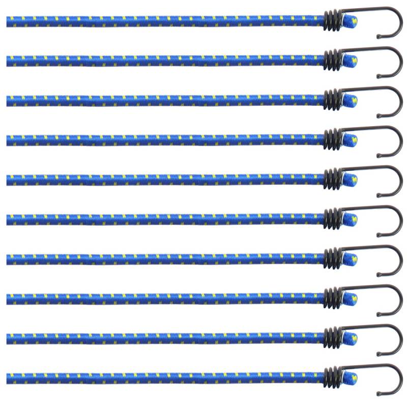 com-four® 10-teiliges Set Gummispanner - Gepäckspanner - Expander mit Haken - Spanngummi zur Ladungssicherung - Spanngurt von com-four