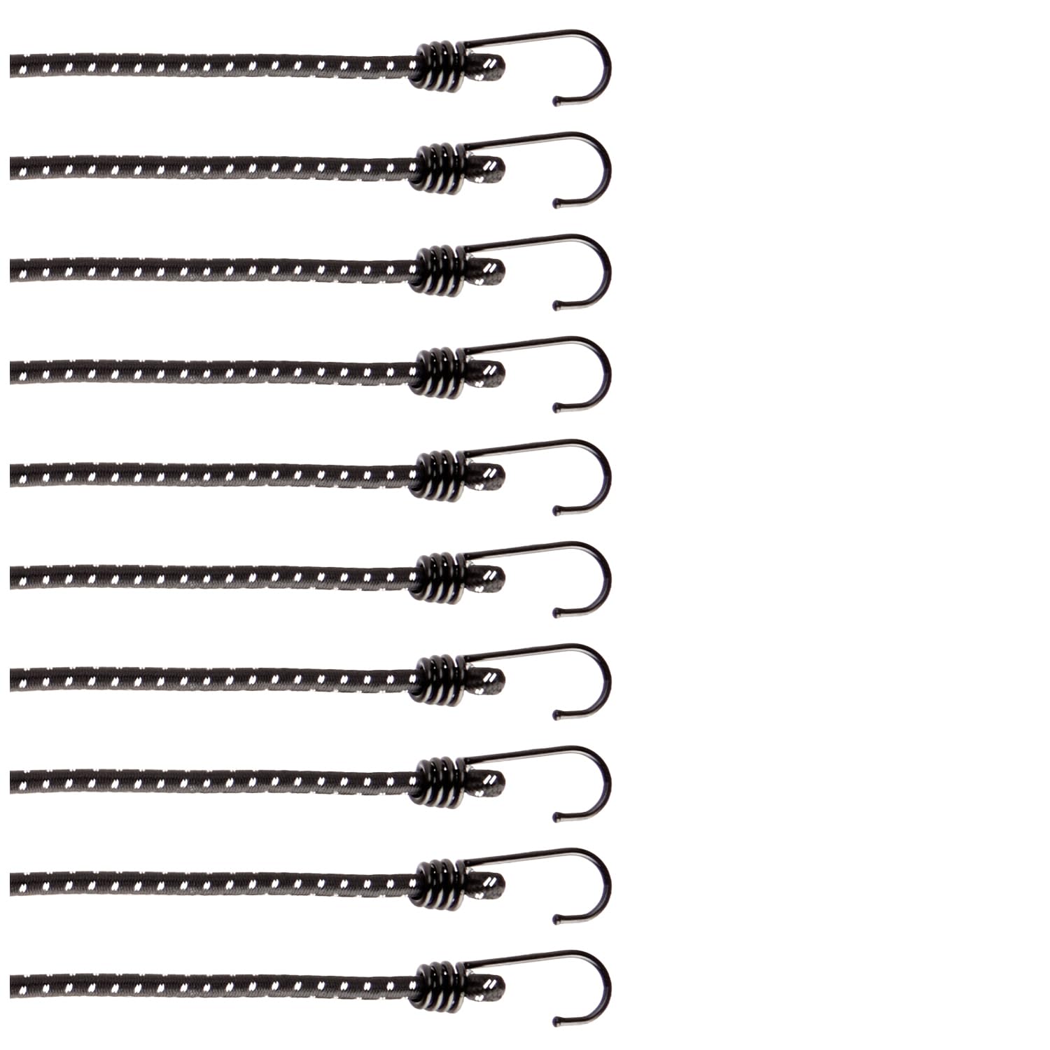 com-four® 10-teiliges Set Gummispanner mit reflektierenden Streifen - Gepäckspanner - Expander mit Haken - Spanngummi zur Ladungssicherung - Spanngurt von com-four