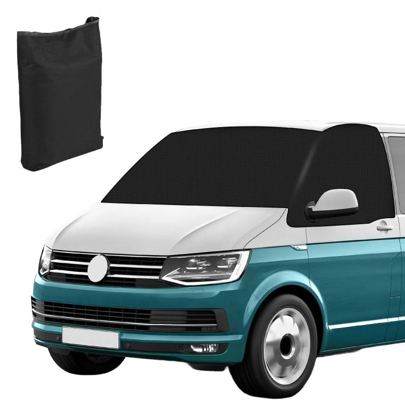 comeder Frontscheibenabdeckung für VW Transporter T5, Auto Windschutzscheiben Abdeckung für VW T5, 600D Oxford Wasserdicht Frontscheibe Sonnenschutz Anti Frost Ice Staub Wrap Cover (600D-VW T5) von comeder