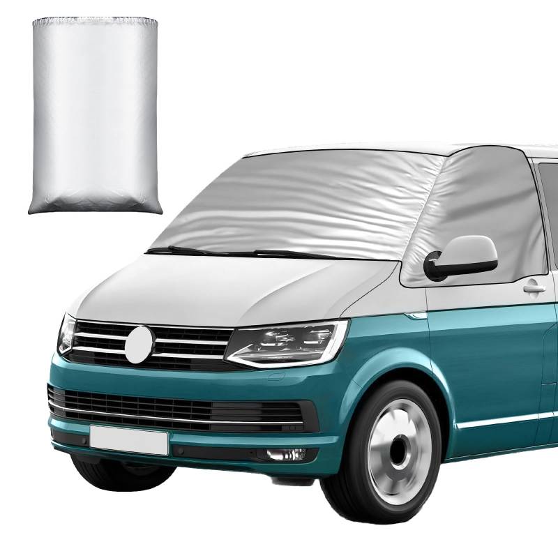 comeder Auto Windschutzscheiben Abdeckung für VW T5, 210D Oxford Frontscheibenabdeckung für VW Transporter T5, Wasserdicht Frontscheibe Sonnenschutz Anti Frost Ice Staub Wrap Cover (210D-VW T5) von comeder