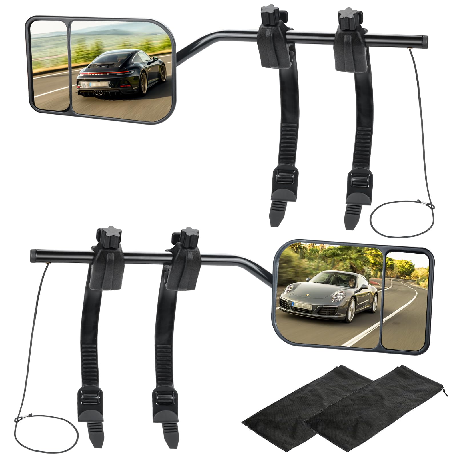 comeder Konvexe Wohnwagen-Abschleppspiegel, Clip-On-Spiegelverlängerung zum Abschleppen, universelle Abschleppspiegel-Verlängerungen mit Klemmen & Gummibändern für Wohnmobil Touring comeder Konvexe Wohnwagen-Abschleppspiegel, Clip-On-Spiegelverlängerung zum Abschleppen, universelle Abschleppspiegel-Verlängerungen mit Klemmen & Gummibändern für Wohnmobil Touring von comeder
