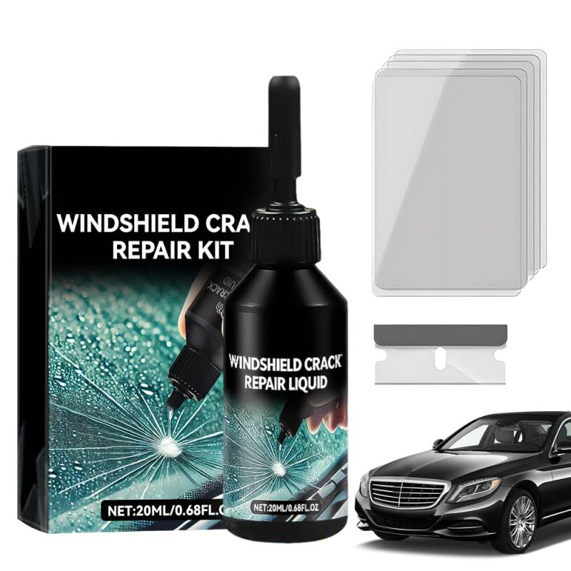 Steinschlag Reparaturset Windschutzscheibe, 7er-pack Windschutzscheibe Reparaturset, Chipped Windshield Repair Kit Reparaturset für zerbrochene Windschutzscheiben Zur Rissen Löchern Rissen (1-SET) von comepew