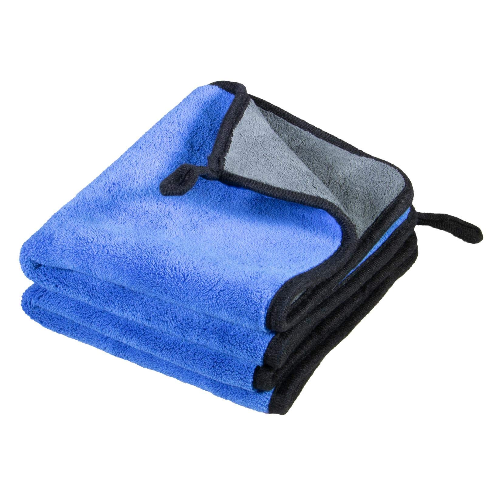 cosey - 2er Pack, Premium Mikrofaser-Poliertuch für empfindliche Lack-Oberflächen, 30x40cm, blau-grau von cosey