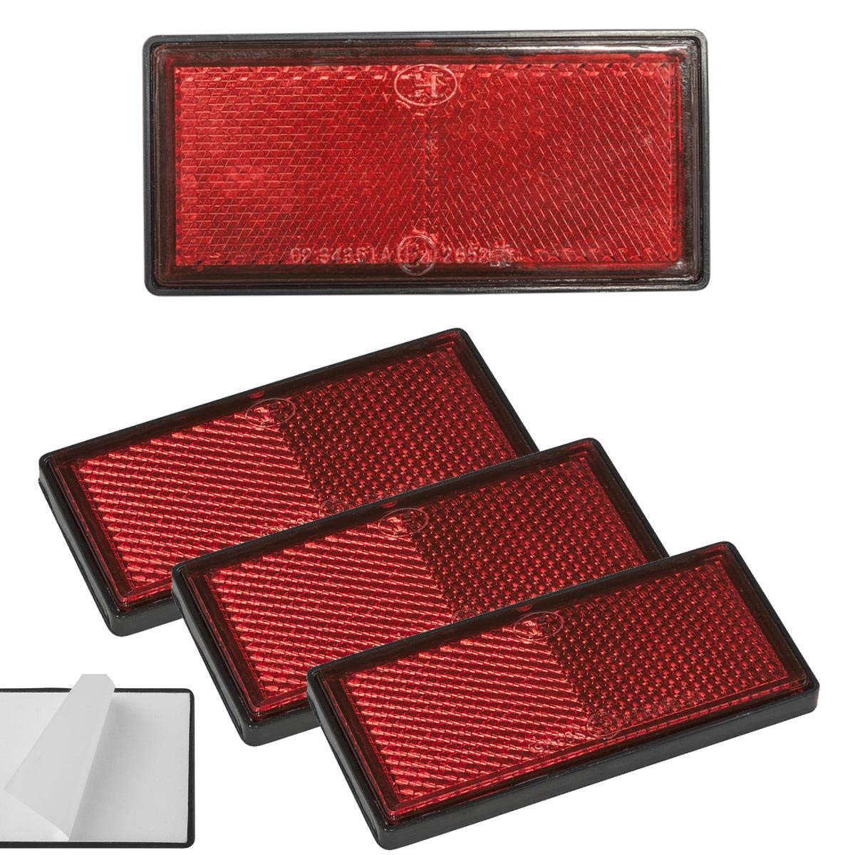 4 Reflektor Rot 85x39mm Grundplatte klebend Anhänger Rückstrahler Seitenstrahler 4 Reflektor Rot 85x39mm Grundplatte klebend Anhänger Rückstrahler Seitenstrahler von cp