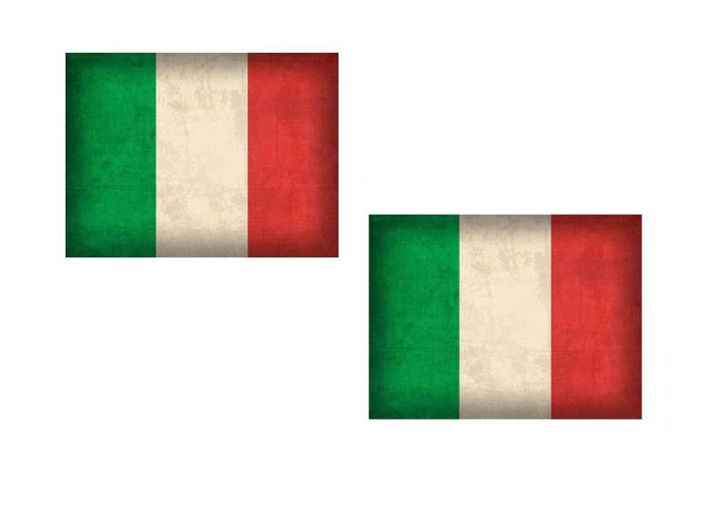 #001 / 2x ITALIEN Aufkleber je 9x6,8cm Flagge Fahne Italy Vintage Look Rennsport Retro Racing von cut-it folientechnik & design