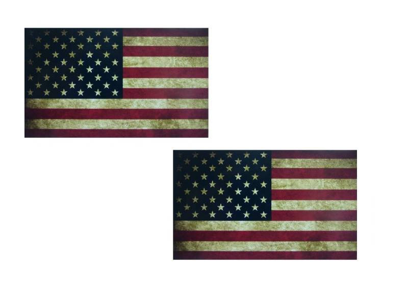 #002 / 2x USA Aufkleber je 9x5,4cm Flagge Fahne Amerika Vintage Look Rennsport Retro Racing von cut-it folientechnik & design
