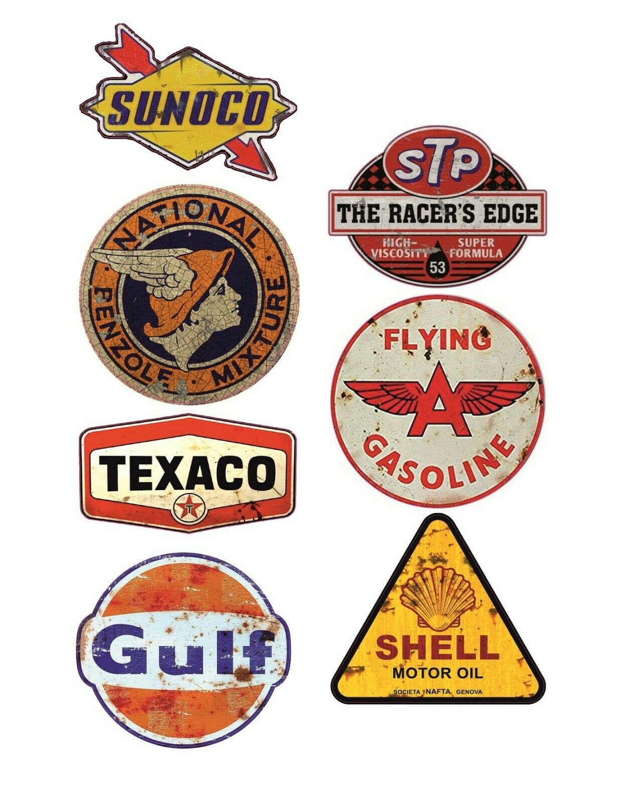 #961 / 7x Aufkleber Vintage Öl Breite je ca. 6,5 cm Oil V8 Tuning KULT Sticker Hotrod Retro Oldtimer STP Pennzoil Racing Shell Rennsport Rallye V8 Ratte Rat Rod Oil Slick von cut-it folientechnik & design