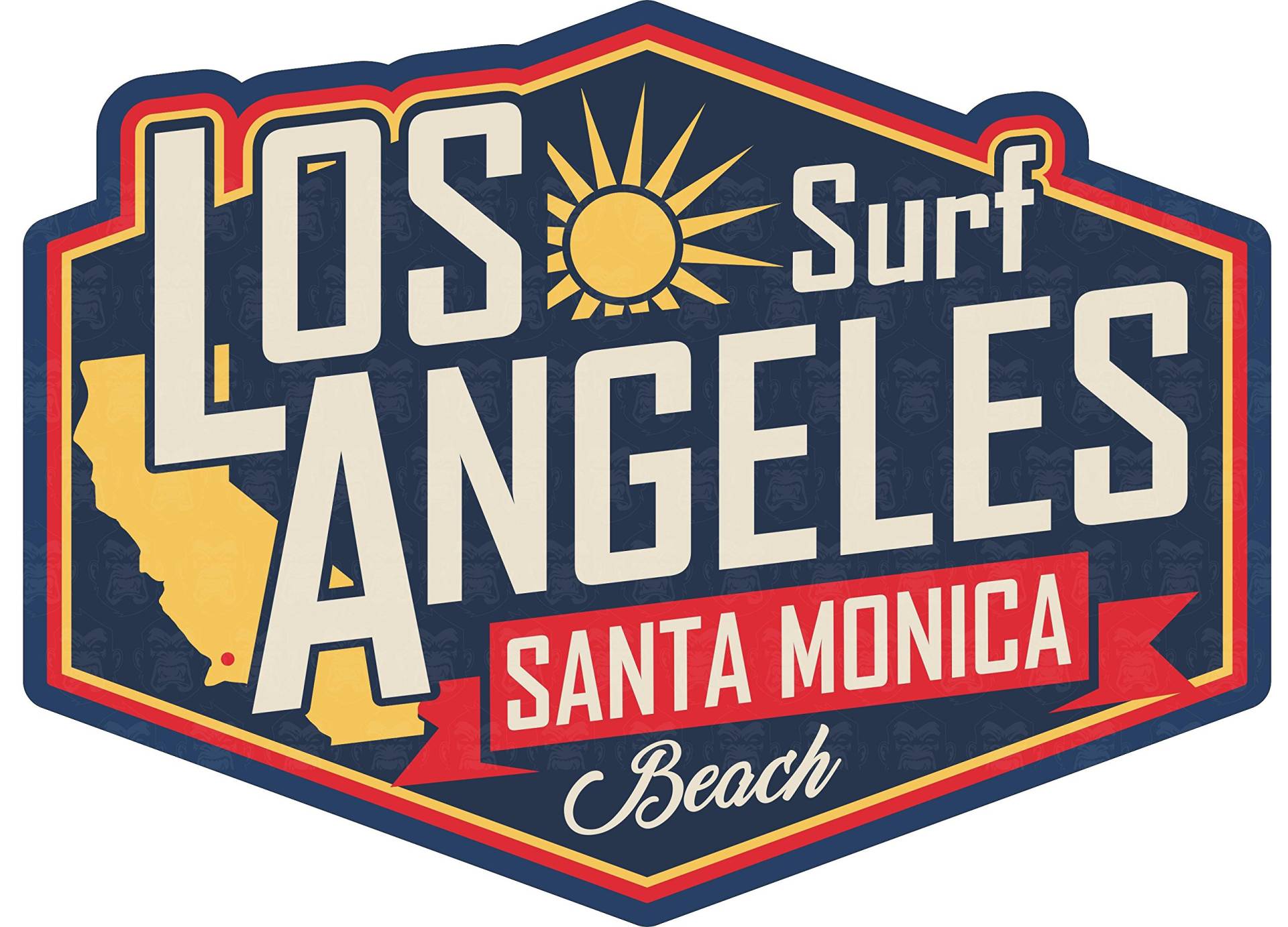 MG042 / LA Beach Surf Aufkleber ca. 8,5x6,5cm Surfer Strand Sonne Urlaub Hippie Rockabilly Old School Vintage Retro Style Sticker von cut-it folientechnik & design