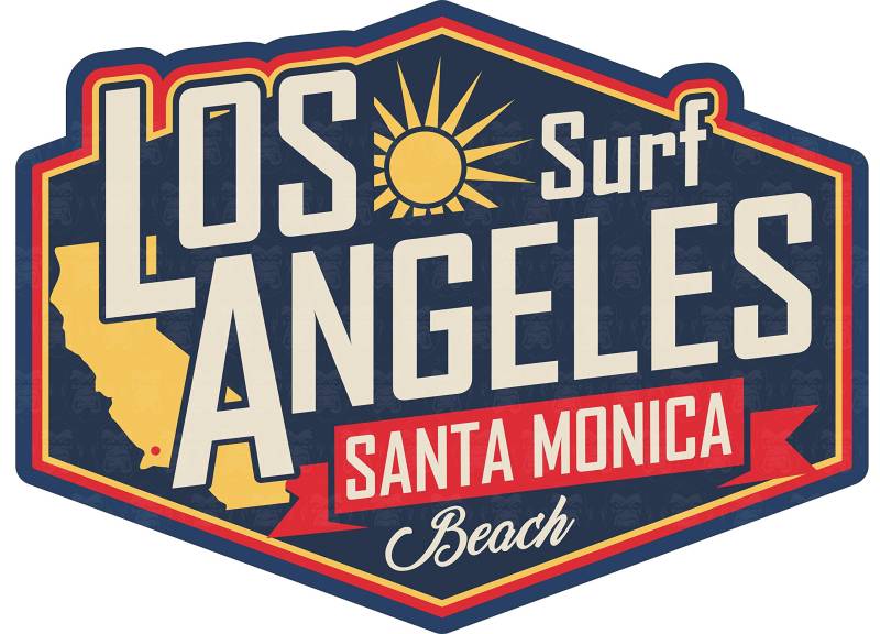 cut-it folientechnik & design MG042 / LA Beach Surf Aufkleber ca. 8,5x6,5cm Surfer Strand Sonne Urlaub Hippie Rockabilly Old School Vintage Retro Style Sticker von cut-it folientechnik & design