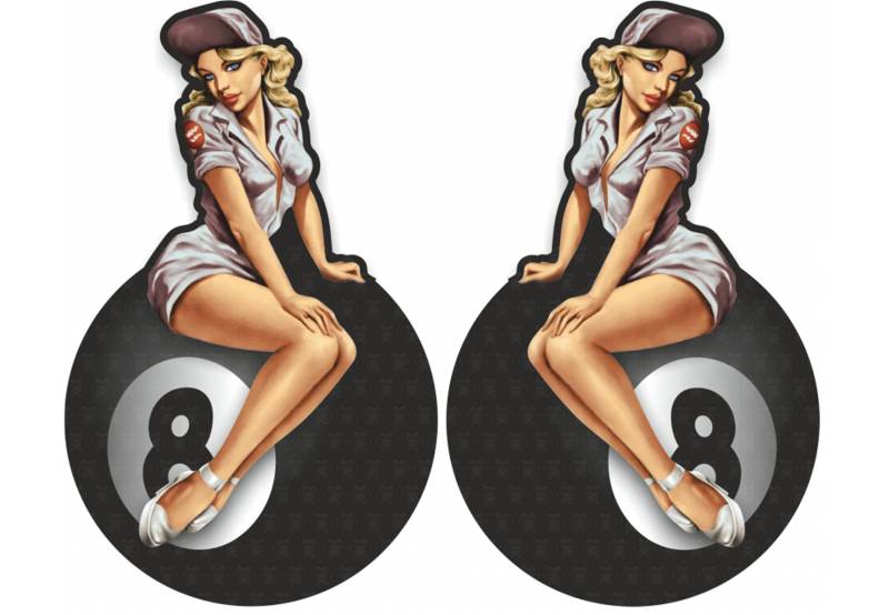 MG310 / 2x 8 Ball Aufkleber je 6x3,5cm Eightball Billiard Kugel Old School Hot Rod Tuning Vintage Retro Pinup Girl von cut-it folientechnik & design