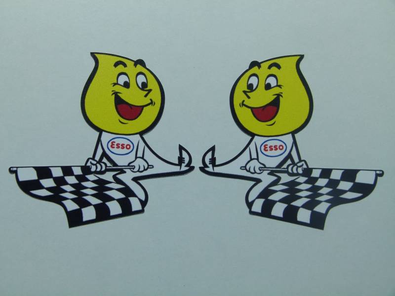 cut-it folientechnik & design MG327 / 2X Esso Aufkleber je 10x9,5cm Männchen Mann Vintage Retro Sticker Racing Old School Oldtimer Drag Racing von cut-it folientechnik & design