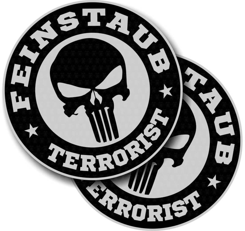 cut-it folientechnik & design MG342 / 2X Aufkleber je D=8cm Feinstaubplakette Terrorist Diesel Autoaufkleber Sticker Oldschool Skull Gate von cut-it folientechnik & design