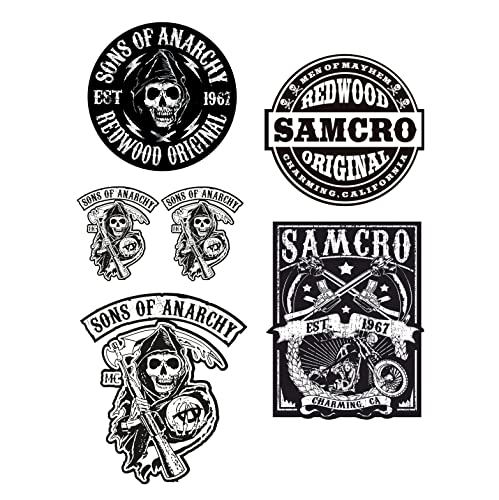 MG602 / Aufkleber Set - Breite je Sticker ca. 5,5cm Biker Motorrad Club Motorcycles Rocker Chopper Old School SOA Sons of Anarchy Samcro Vintage Retro Custom Skull Bobber Chopper von cut-it folientechnik & design