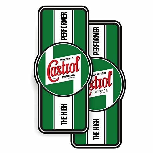 cut-it folientechnik & design 2X Oldschool Aufkleber 10x5cm Kult Sticker Castrol Öl Auto Tuning Rally Oldtimer Rennsport USA V8 Oil Hotrod Muscle Car von cut-it folientechnik & design