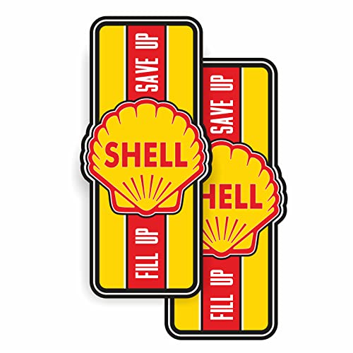 cut-it folientechnik & design 2X Shell Gasoline Aufkleber 10x5cm Kult Sticker Auto USA V8 Hotrod Tuning Oldschool Muscle Car Oldtimer Youngtimer Rally Garage Man Cave von cut-it folientechnik & design