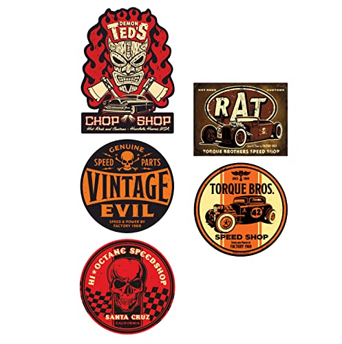 cut-it folientechnik & design MG650 / 5X Tiki Aufkleber Vintage Sticker Breite je ca. 6cm Kult Hotrod V8 Ratte Rat Rod Muscle Car USA Oldtimer Mexico Rust von cut-it folientechnik & design