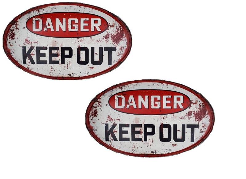 24/7stickers #123/2x DANGER Aufkleber je 10x6cm Old School Hot Rod Tuning Vintage Retro Oldtimer Achtung Keep Out von 24/7stickers