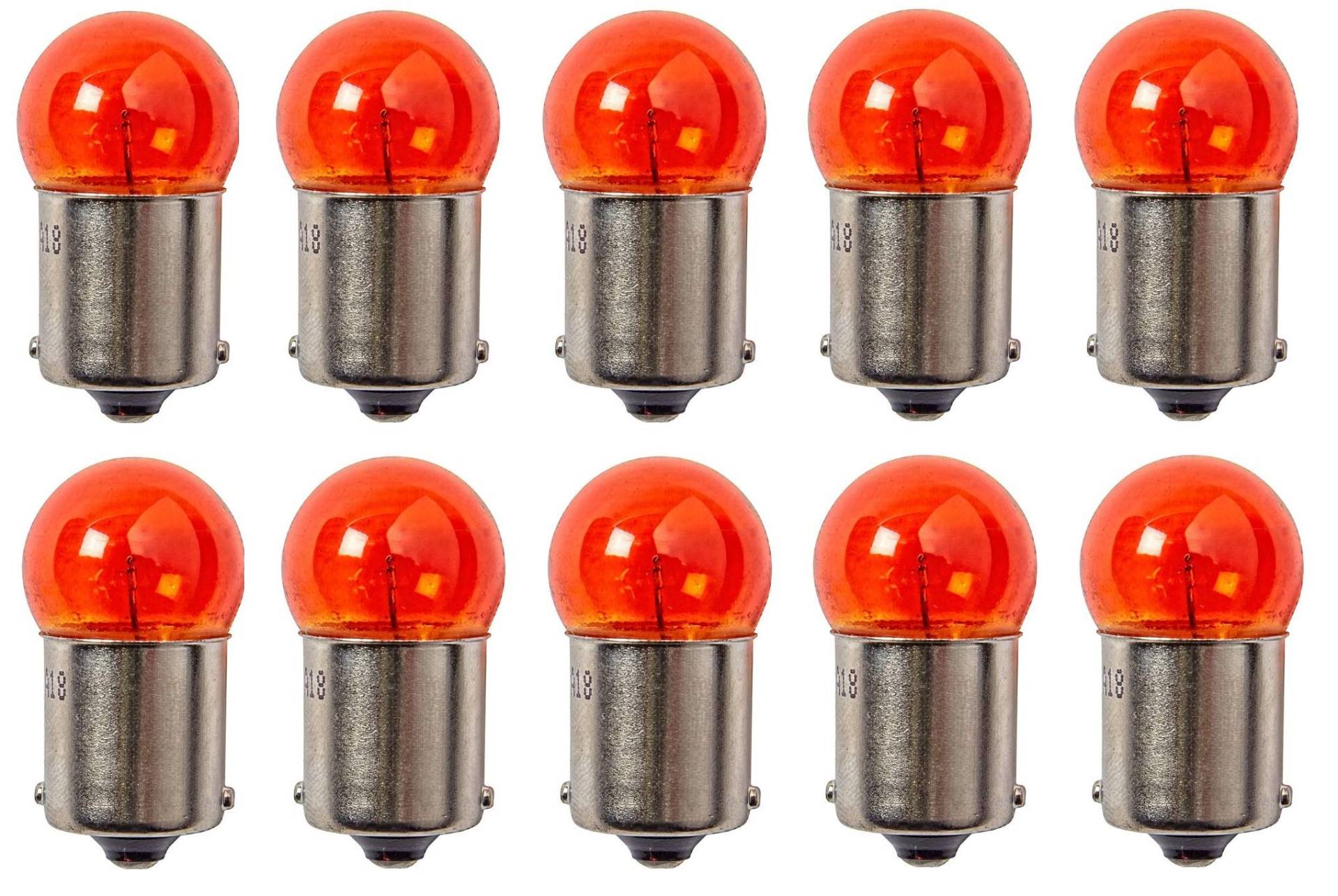 10 x Glühbirne 12 V 10 W BA15S Orange Blinklicht Lampe Scheinwerfer Motorrad Scooter Auto von cyclingcolors