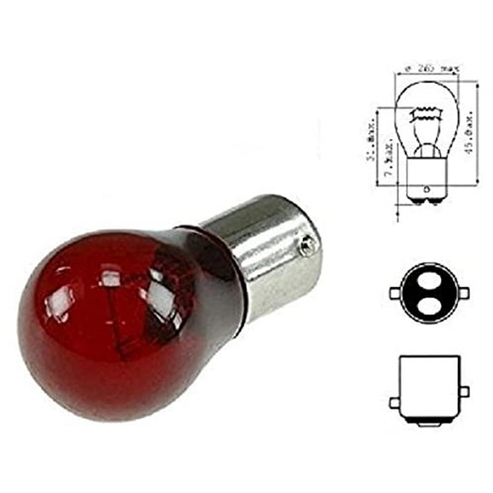 12V 21/5W BAY15D ROT GLÜHBIRNE AUTO BREMSLICHT GLÜHLAMPE AUTOBIRNEN RÜCKLICHT STOPPLICHT MOTORRAD MOPED Außenlampe von cyclingcolors