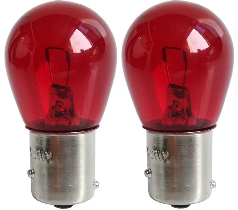 cyclingcolors 2x glühbirne 12V 21W BAW15S PR21W rot 12088 7508 glühlampe Auto von cyclingcolors