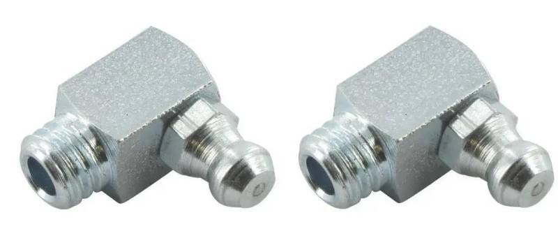 cyclingcolors 2x schmiernippel stahl kegelschmiernippel Fettpresse Nippel traktor rasenmäher auto motorrad roller, M8 1X 1,25 90° von cyclingcolors