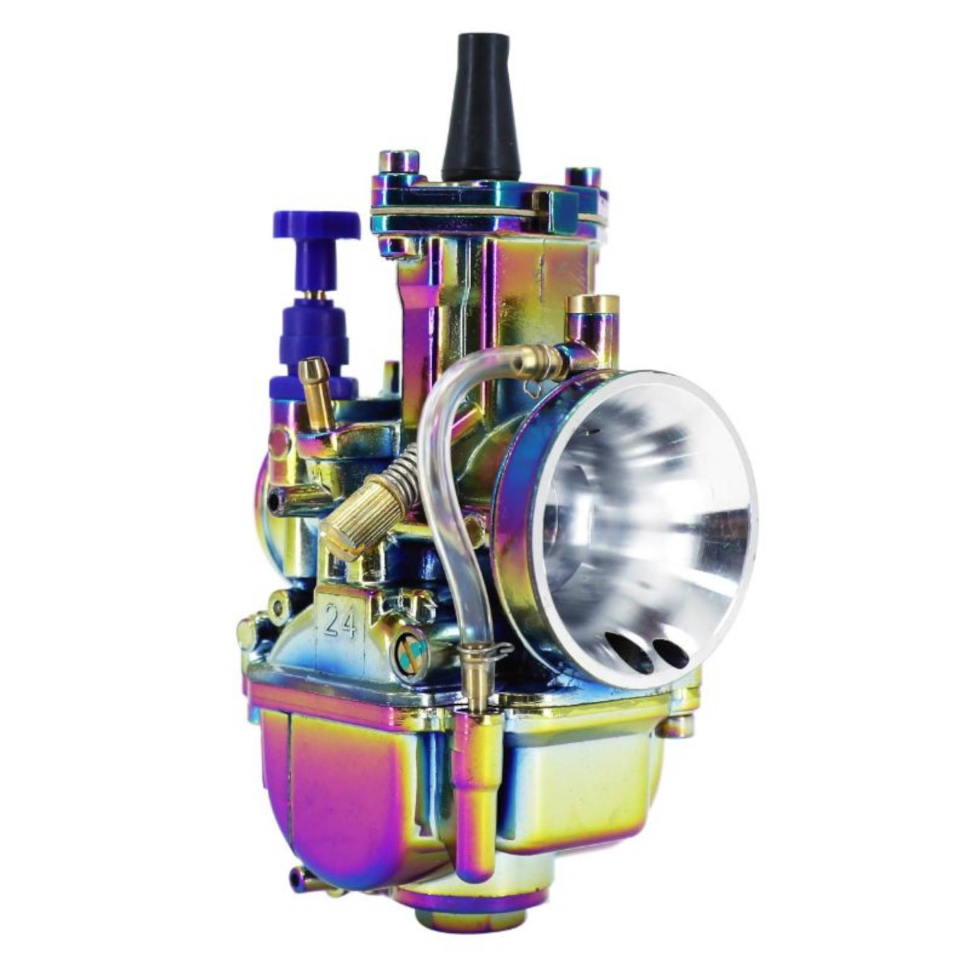 cyclingcolors Vergaser kompatibel mit PWK 24 Titanium Flacher Scheffel Power Jet Seilzugstarter Benzin Motorrad Moped Roller cyclingcolors Vergaser kompatibel mit PWK 24 Titanium Flacher Scheffel Power Jet Seilzugstarter Benzin Motorrad Moped Roller von cyclingcolors