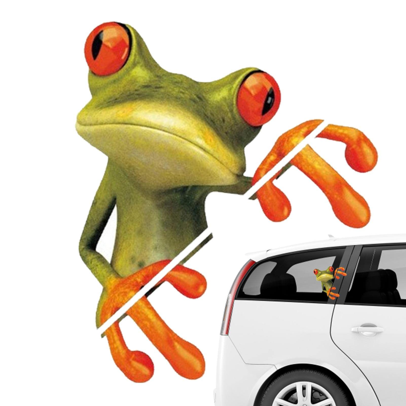 Lustige Autoaufkleber | Wasserdichter 3D-Aufkleber mit entspannendem Frosch für Autotüren | Cartoon-Rückspiegel-Computer-Dekorationen, neuartige Tier-Aufkleber für SUV-LKW Cypreason von cypreason