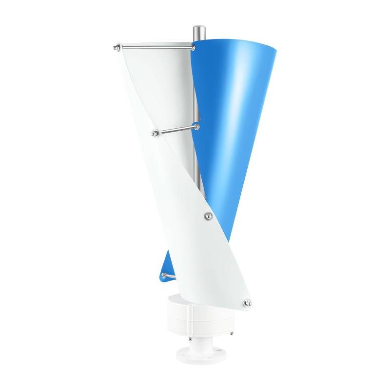 Czyurachel 2 Blättern Vertikaler Windturbine 100W 24V, Spiralförmiges Design Windrad Stromerzeugung DN25 Flansch, Hochwertiger Controller, Windrad für Haushalt/Solar Wind Inselsystem von czyuRachel