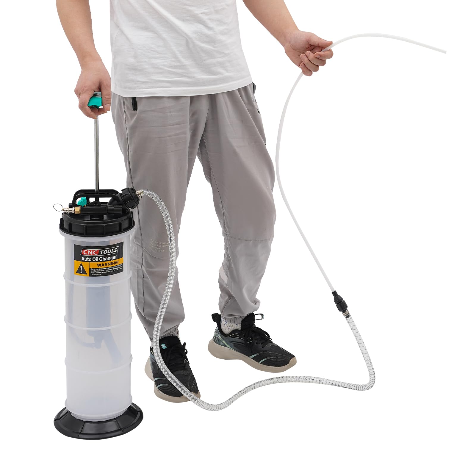 Czyurachel Ölabsaugpumpe, 22 X 59 cm, 7.5L Ölpumpe Handpumpe mit 3 Nylon-Ölschläuche (4/6/8 mm), 1 Bremsölschlauch (8 mm), für Motoröl, Getriebeöl, Hinterachsöl und Kühlflüssigkeit von czyuRachel