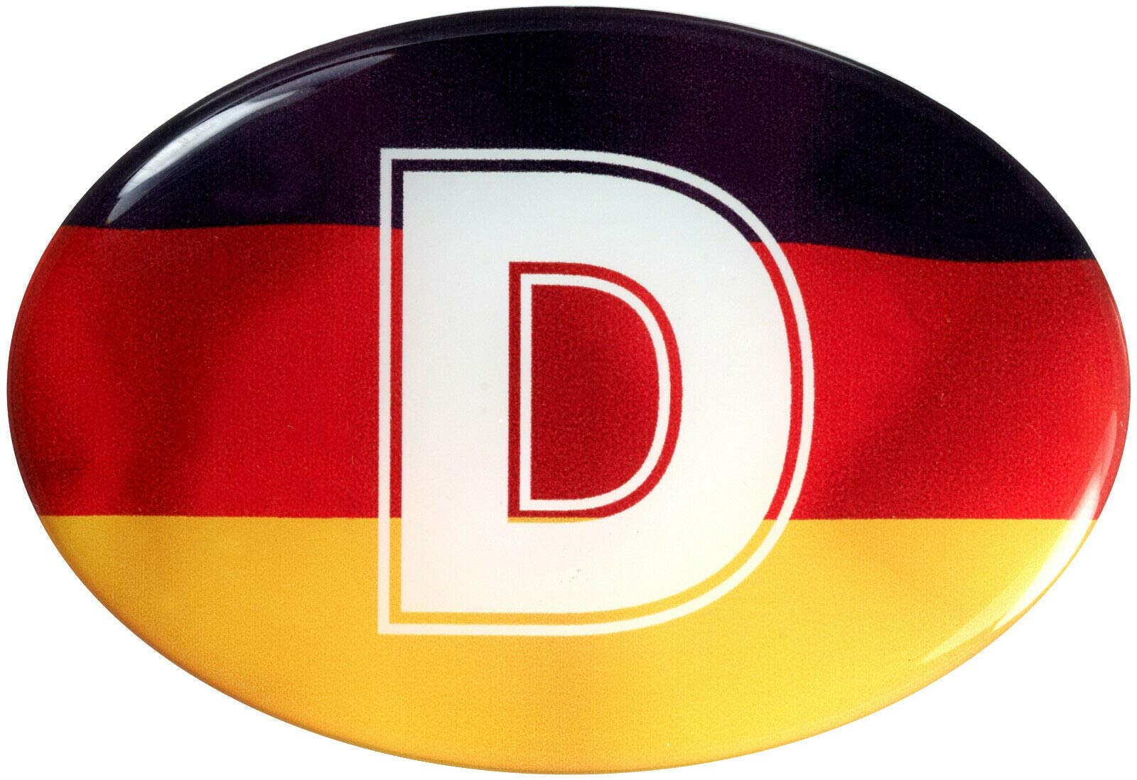 Ovale 3D-Aufkleber mit Deutschland-Flagge, aus Kunstharz, 70 x 40 mm von decal arts