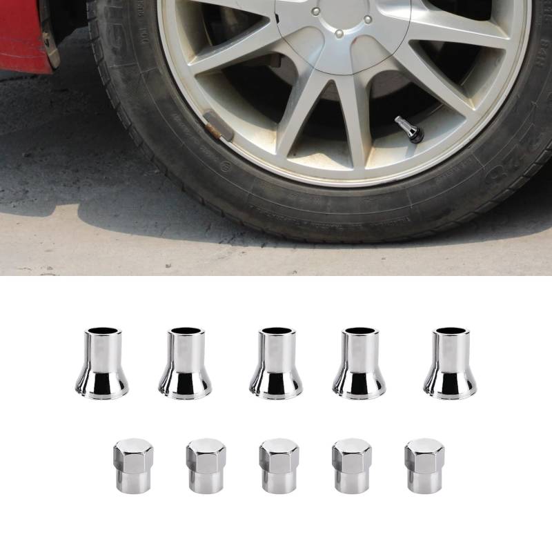 deemars 10PCS Ventilkappen für Reifen, Aluminiumlegierung Sechseck Form Autoreifen Kappen, Ventildeckel Reifen Luftkappen Set Universal für die meisten Auto, LKW, SUV, ersetzt #TR413AC (TR413AC) von deemars