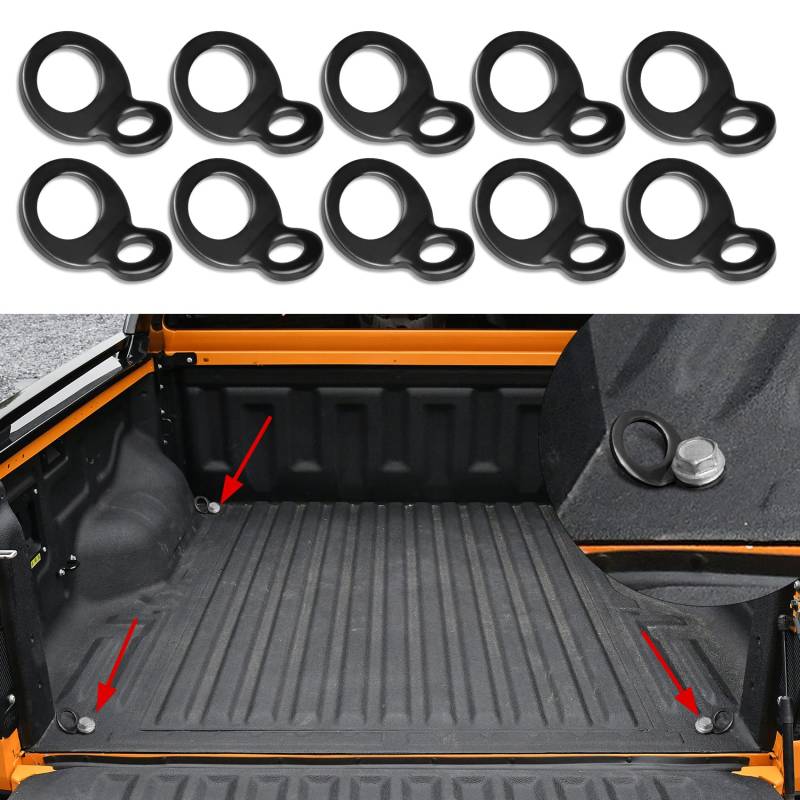 deemars 10PCS Zurrgurte Ringe Zurrgurte Anker Haken, Heavy Duty Langlebige Anker, Autoteile Edelstahl Mehrzweck-Zurückbindeanker Umreifungshaken Universal für Garage, LKW, Anhänger (10PCS) von deemars