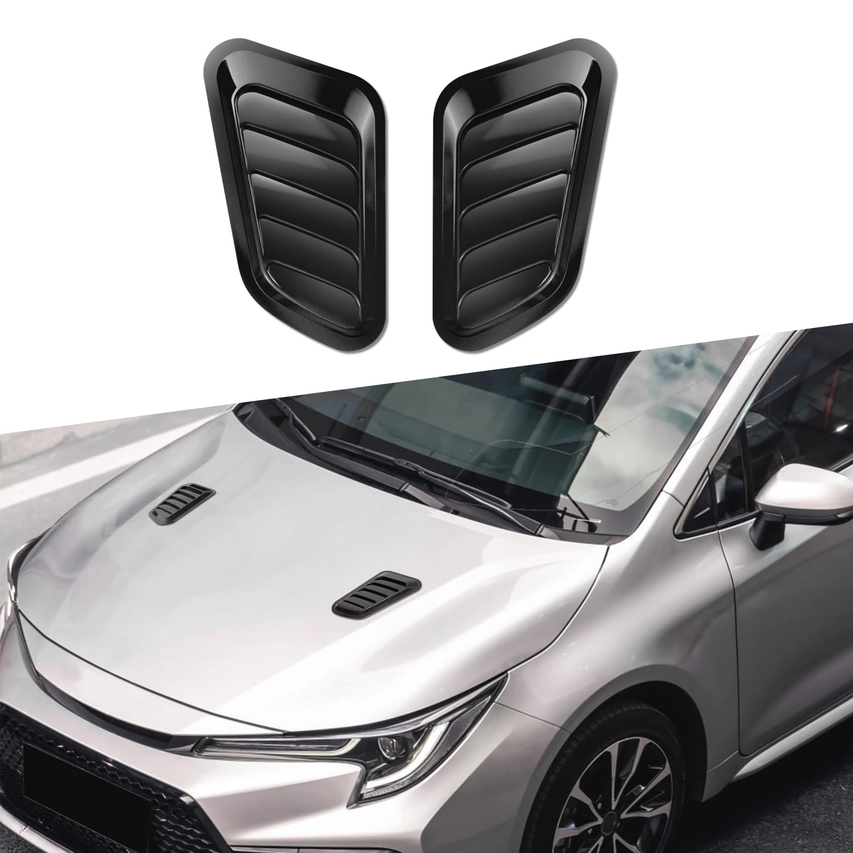 deemars 2PCS ABS Auto Motorhaube Air Vent Cover, Air Flow Intake Cover Kit, Motorhaube Luftschlitze Motorhaube, Auto-Dekor Zubehör Auto Motorhaube Vent Scoop Kit Universal für die meisten Autos deemars 2PCS ABS Auto Motorhaube Air Vent Cover, Air Flow Intake Cover Kit, Motorhaube Luftschlitze Motorhaube, Auto-Dekor Zubehör Auto Motorhaube Vent Scoop Kit Universal für die meisten Autos von deemars