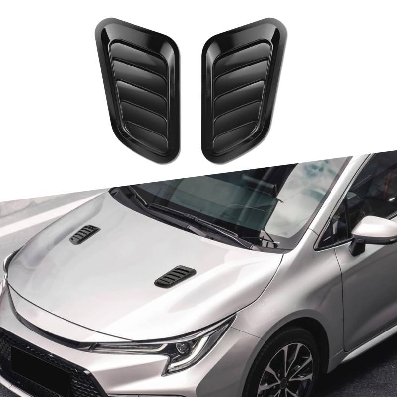 deemars 2PCS ABS Auto Motorhaube Air Vent Cover, Air Flow Intake Cover Kit, Motorhaube Luftschlitze Motorhaube, Auto-Dekor Zubehör Auto Motorhaube Vent Scoop Kit Universal für die meisten Autos von deemars