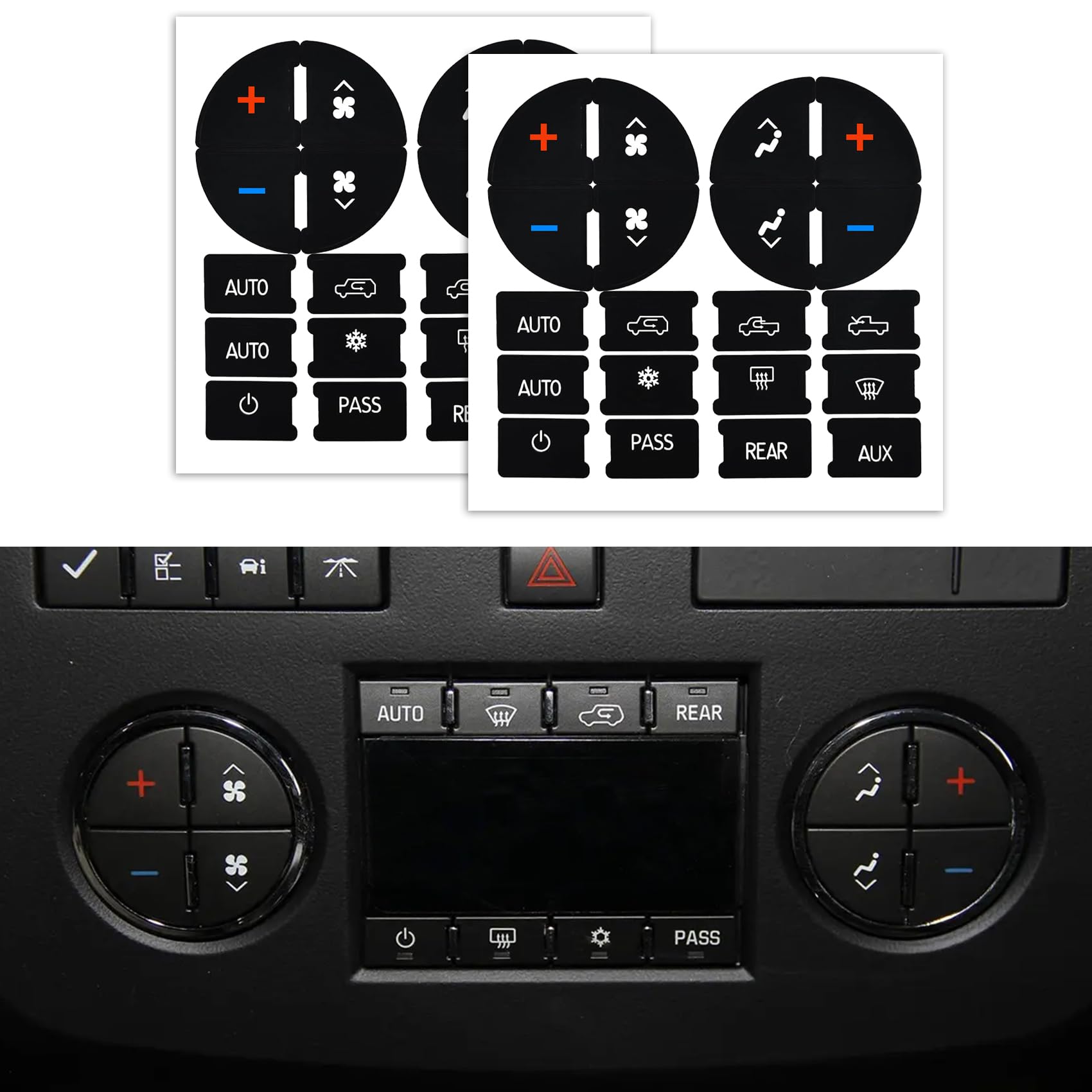 deemars 2PCS AC Dash Button Reparatur Kit, Radio Button Repair Sticker für die Reparatur von ruiniert verblasst A/C Control Buttons, Auto Innenraum Zubehör Aufkleber Ersatz passt für Chevy und GMC deemars 2PCS AC Dash Button Reparatur Kit, Radio Button Repair Sticker für die Reparatur von ruiniert verblasst A/C Control Buttons, Auto Innenraum Zubehör Aufkleber Ersatz passt für Chevy und GMC von deemars