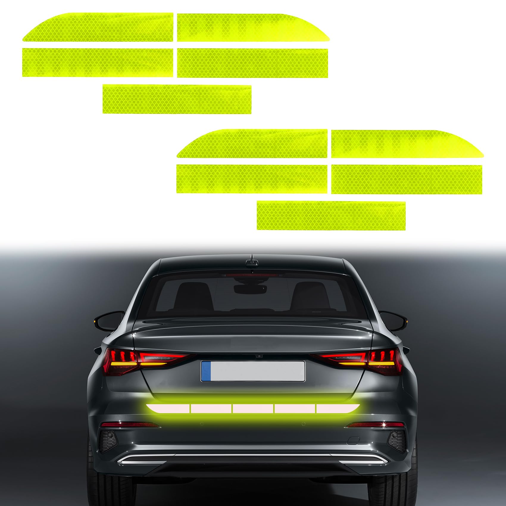 deemars 2PCS Reflektierende Streifen-Aufkleber, Wasserfeste selbstklebende reflektierende Aufkleber,Auto Exterieur Zubehör Kofferraum Reflektierende Aufkleber Universal für die Autos(Fluoreszenz Gelb) deemars 2PCS Reflektierende Streifen-Aufkleber, Wasserfeste selbstklebende reflektierende Aufkleber,Auto Exterieur Zubehör Kofferraum Reflektierende Aufkleber Universal für die Autos(Fluoreszenz Gelb) von deemars